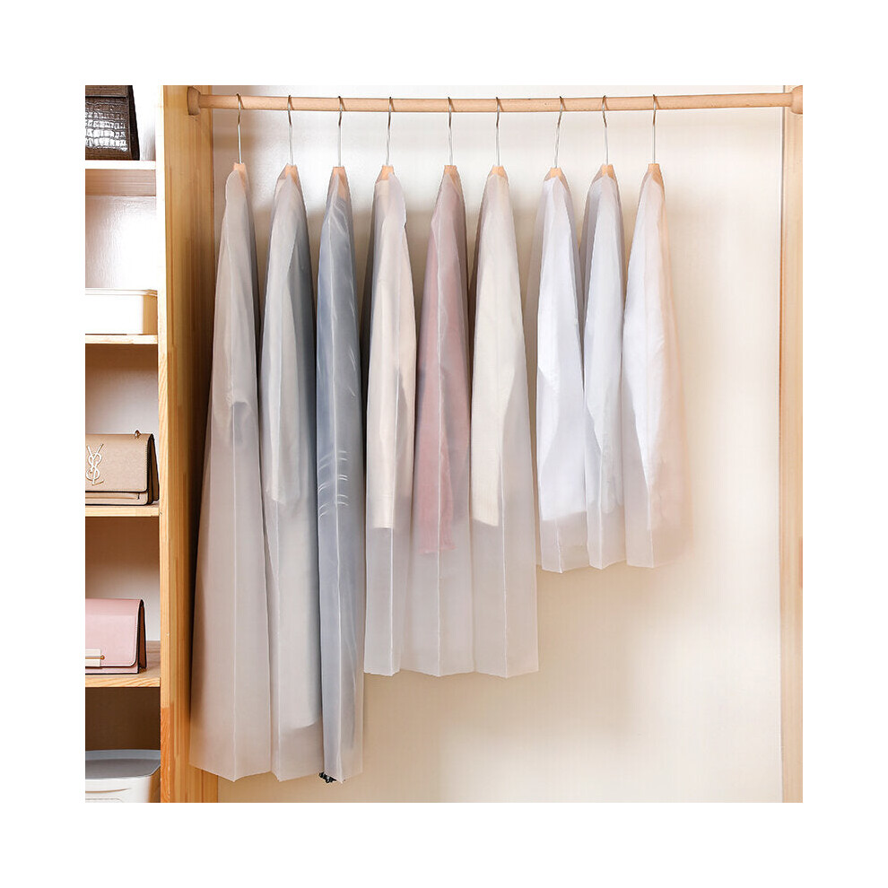 (6x60*100CM Black Side Zipper) 6pcs/set Clothing Covers Transparent Hanging Garment Dress Clothes Suit Coat Dust Cover with Zipper