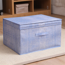 (Blue, 100L) 75L/100L Collapsible Non-woven Fabric Clothes Storage Bag Dustproof Antibacterial Quilt Storage Bag
