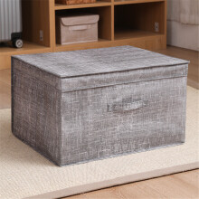 (Grey, 75L) 75L/100L Collapsible Non-woven Fabric Clothes Storage Bag Dustproof Antibacterial Quilt Storage Bag