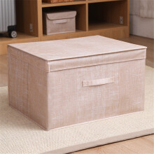 (Khaki, 75L) 75L/100L Collapsible Non-woven Fabric Clothes Storage Bag Dustproof Antibacterial Quilt Storage Bag