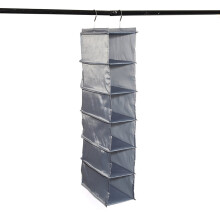 (Grey) Waterproof Oxford 6 Layers 2 Hooks Hanging Clothes Storage Bag
