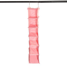 (Pink) Waterproof Oxford 6 Layers 2 Hooks Hanging Clothes Storage Bag