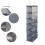 (Grey) Waterproof Oxford 6 Layers 2 Hooks Hanging Clothes Storage Bag 5