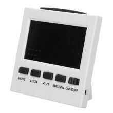 (White) LED Digital Alarm Clock Temperature Humidity Weather Color Display With Backlit