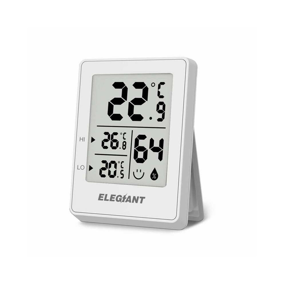 Greenzech White (White) Digital Thermometer Hygrometer Home Electronic Indoor Outdoor Hygrometer Temperature Sensor Monitor Stand