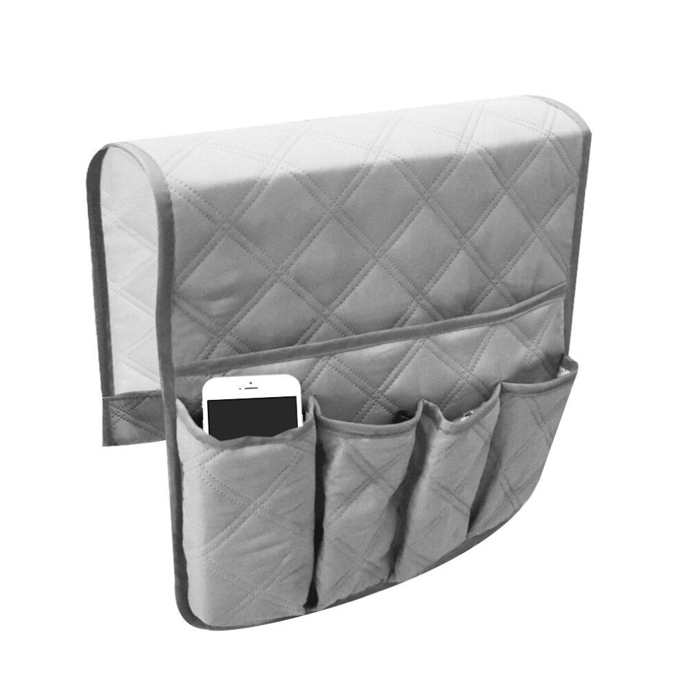 (Grey) Waterproof Sofa Armrest Storage Organizer for Tablets TV Remotes Phones 4 colors Storage Bag