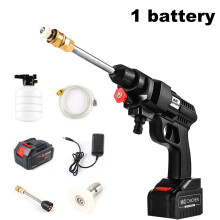 (One Battery) 24V 20000mAh Portable Rechargeable High Pressure Washer Car Washing Guns Car Water Sprayer Machine