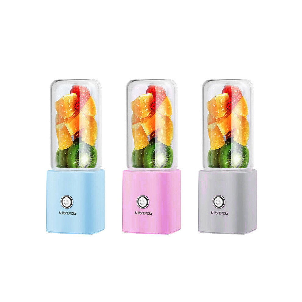 (Pink) 300ML 2000mAh Wireless Juicer Juicer Cup Household Automatic Small Mini Electric Portable Blender Juice Cup