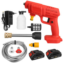 (Two Batteries) Cordless High Pressure Washer Car Washing Machine Spray Guns Water Cleaner