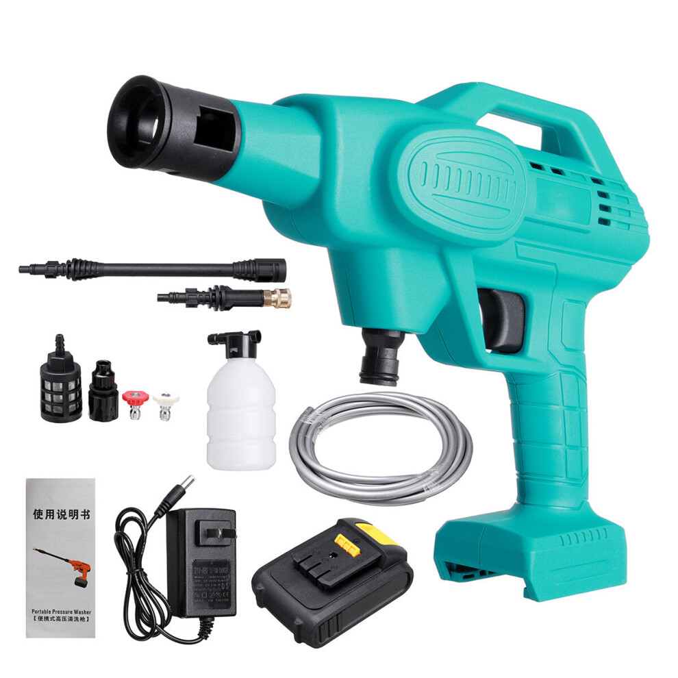 (One Battery) 21V High Pressure Washer Wireless Electric Car Washing Machine Auto Wash Spray Guns