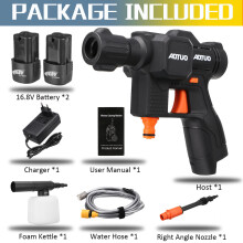 (Two Batteries) 16.8V 500W Cordless High Pressure Washer Car Washing Machine Sprayer Guns Water Cleaner