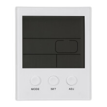(White) Thermometer Hygrometer Temperature Humidity Tester Backlight Time Date Calendar Alarm Clock