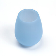 (Blue) Portable Silicone Wine Glass Pocket Travel Flexible Unbreakable Whiskey Beer Cup
