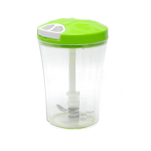 (Yellow) 3 In 1 Multi-function Handheld Vegetable Chopper Mincer Blender Measuring Container Salad Food Tool 1