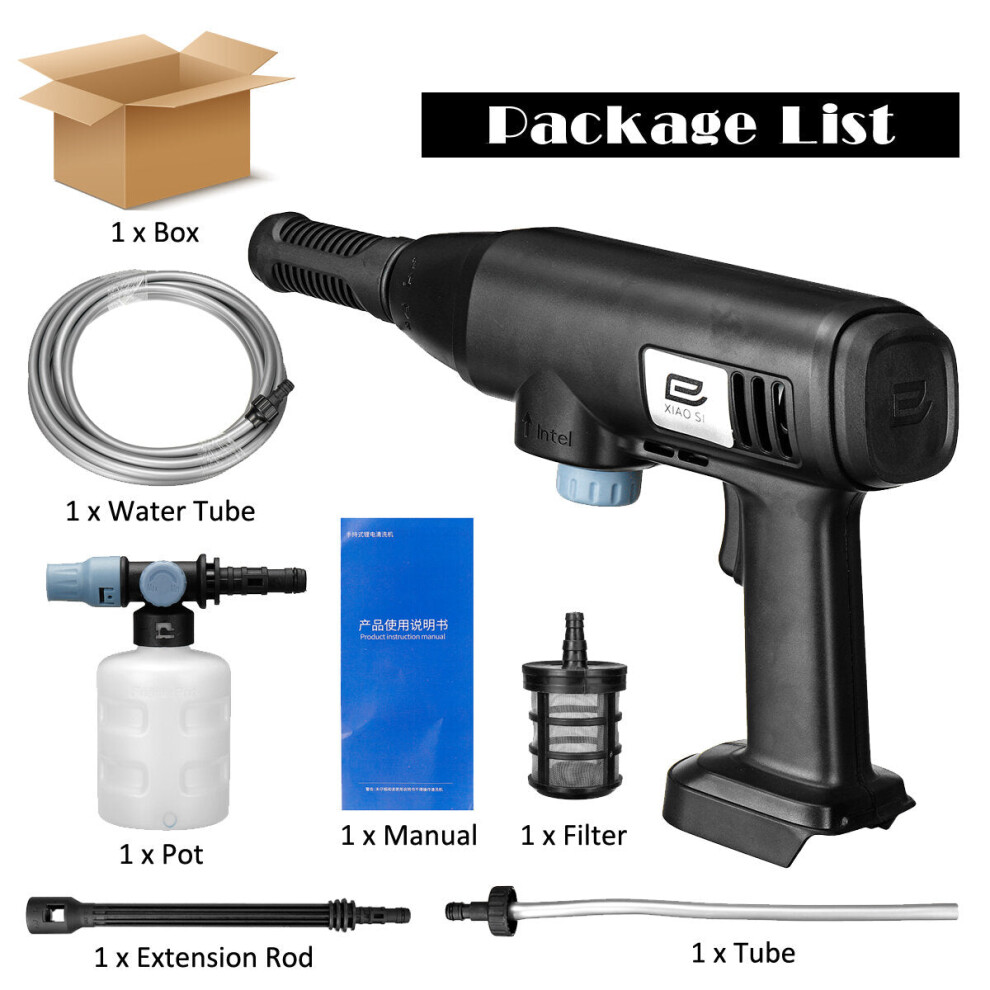 (Black) 24V High Pressure Washer Water Pump Car Washing Machine Handheld Car Cleaning Spray Guns Without Battery