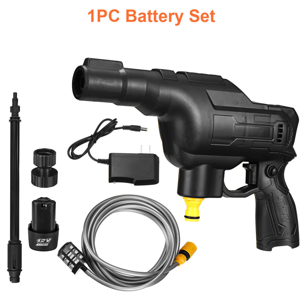 (One Battery) 12V Cordless Electric High Pressure Washer Guns Portable Car Washing Machine Patio Car Cleaner