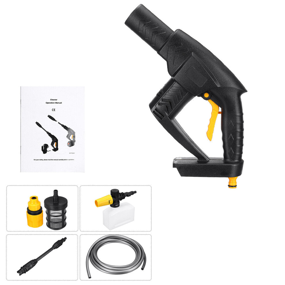 (Without Battery) 21V Wireless High Pressure Washer Portable Car Washing Machine Water Cleaner Spray Guns W/ None/1/2 Battery