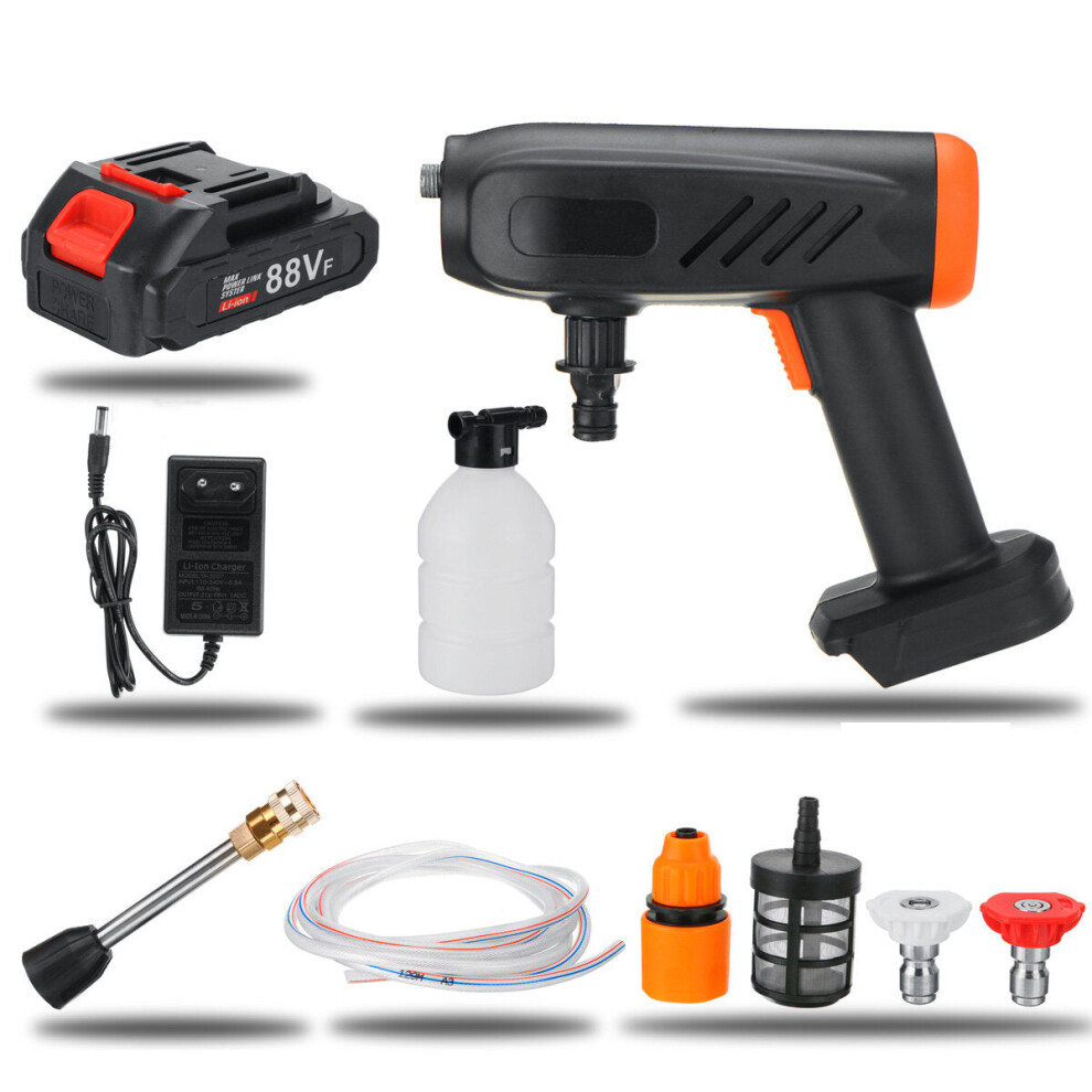 (One Battery) Cordless High Pressure Washer Car Washing Machine Water Cleaner Spray Guns W/ None/1/2 Battery For Makita