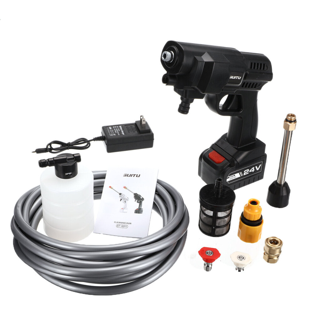 (wireless) 120W Car High Pressure Power Washer Spray Water Guns Nozzle Hose Tips Garden Wash
