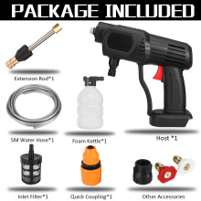 (Without Battery) 1500W 60Bar High Pressure Cordless Car Washer Spray Guns Water Cleaner 88VF Battery