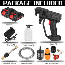 (2 Batteries & 1 Chager) 88VF High Pressure Cordless Washer Spray washer Water Cleaner Wireless High Pressure Car Wash Water Gun