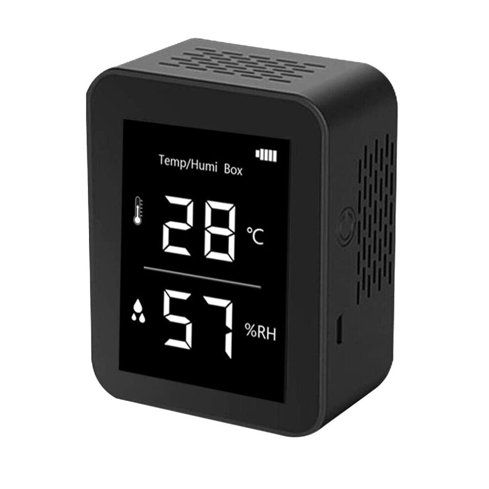 (Black) Household Air Quality Monitor Temperature Humidity Display Detector PM2.5 Tester Data Logger Recorder External Sensor