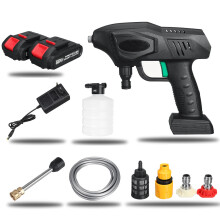 (Two Batteries) 900W Cordless High Pressure Washer Battery Indicator Car Washing Machine Spray Guns Water Cleaner