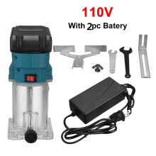 (Two Batteries, US Plug) Brushless Rechargeable Electric Trimmer Multifunctional Wood Trimming Machine For Makita 18V Battery