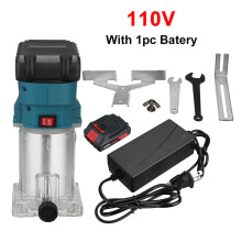 (One Battery, US Plug) Brushless Rechargeable Electric Trimmer Multifunctional Wood Trimming Machine For Makita 18V Battery