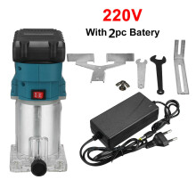 (Two Batteries, EU Plug) Brushless Rechargeable Electric Trimmer Multifunctional Wood Trimming Machine For Makita 18V Battery