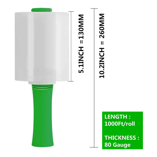 Filme Stretch Transparente Industrial de 5,1 polegadas e 1000 pés para envoltório de paletes 2