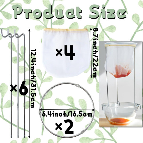 2 Pack Strainer Stand,Strainer Stand with 4 Reusable Staining Bags 1