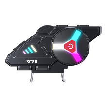 Fone de ouvido para capacete de motocicleta Y70 Bluetooth com luzes RGB coloridas
