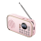FM Radio rechargeable small Wireless Bluetooth Speaker pink 3