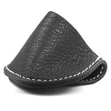 Porta gesso da biliardo in pelle con clip, nero