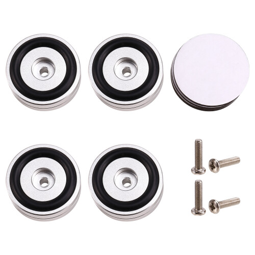 4PCS HiFi Turntable Isolation Feet Stand Speakers Silver
