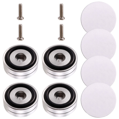 4PCS HiFi Turntable Isolation Feet Stand Speakers Silver 1