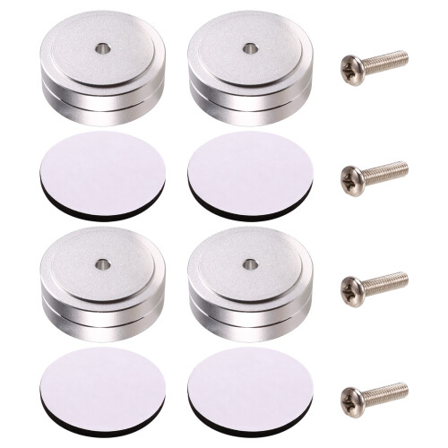 4PCS HiFi Turntable Isolation Feet Stand Speakers Silver 2