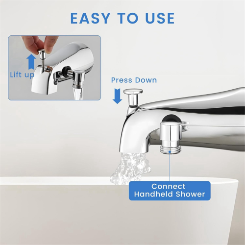 Bec de baignoire avec inverseur, robinet de baignoire avec douche 2