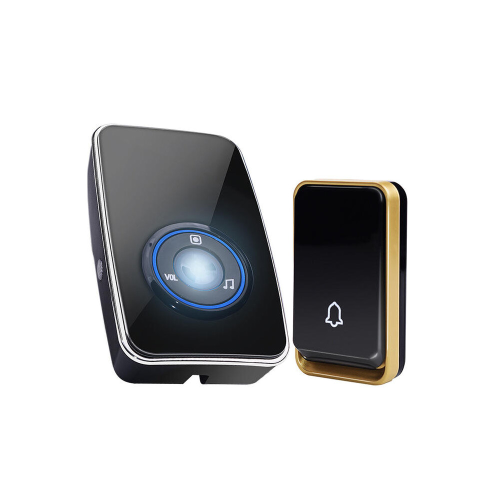 (EU Plug) Wireless DoorBell Self-powered Night Light Sensor Waterproof No Battery Home Door Bell 1 Transmitter 1 Receiver