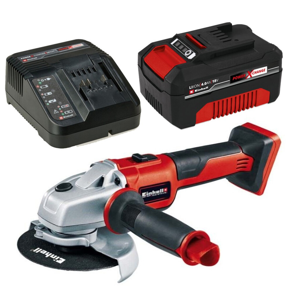 Einhell 18v Cordless Brushless Angle Grinder 115mm Axxio Power X-Change + 4.0ah