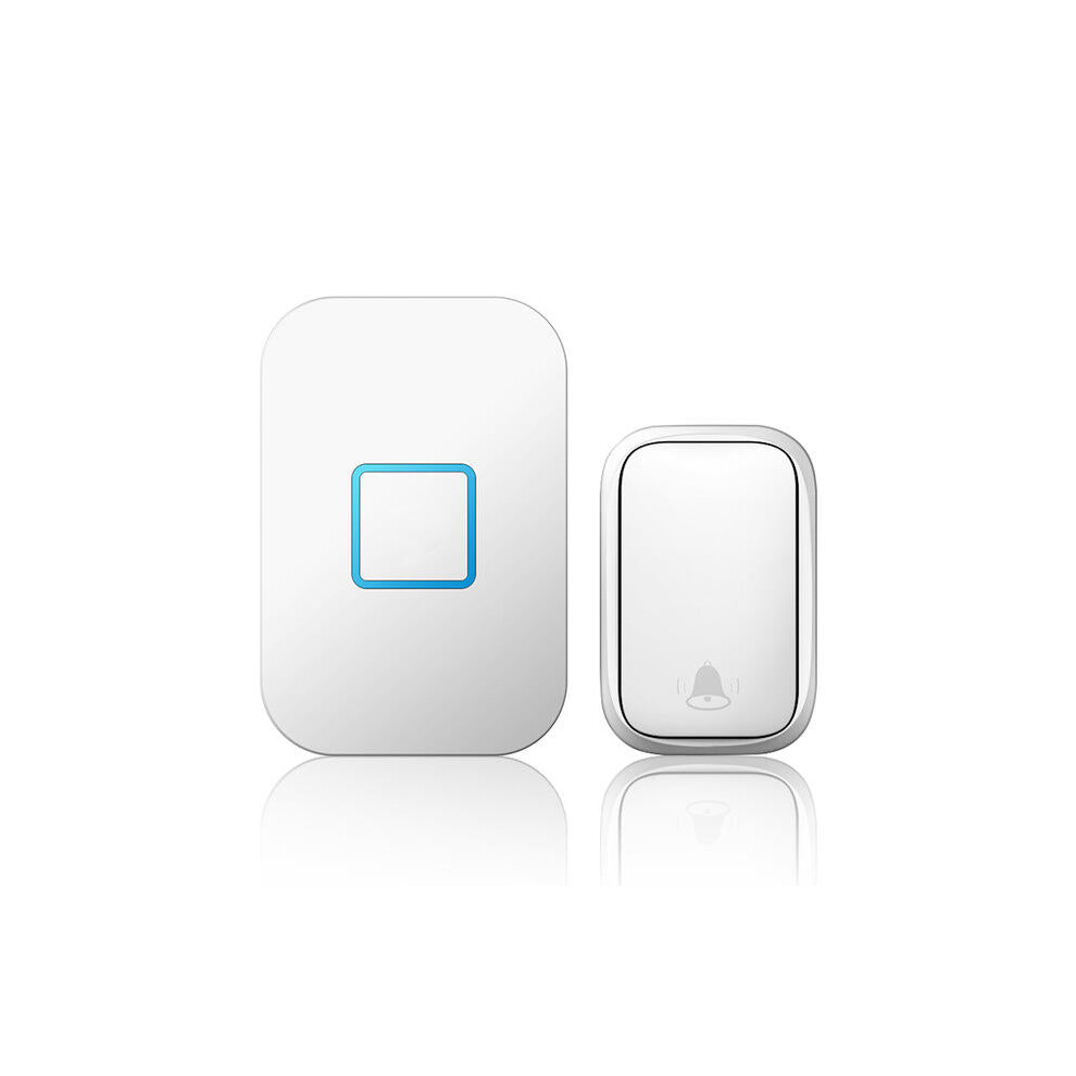 (White, US Plug) Home Wireless Self-powered Doorbell No Battery Required Button Receiver 1 to 1 150M Remote Smart Calling Bell