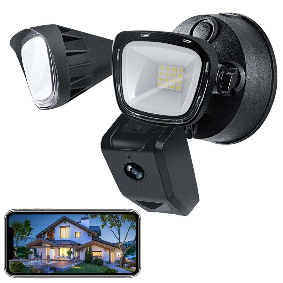 (D3, EU Plug) 1080P WIFI Floodlight Security Camera Outdoor with 3000 Lumens IP65 Waterproof Two-way Talk Motion Detectng