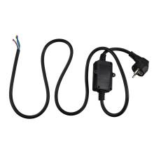 Disjuntor FI Soquete Residual com Cabo, Plugue UE Preto