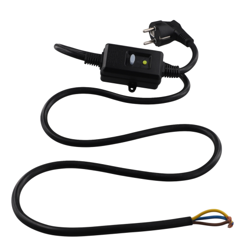 FI Circuit Breaker Socket Residual with Cable, EU Plug Black 1