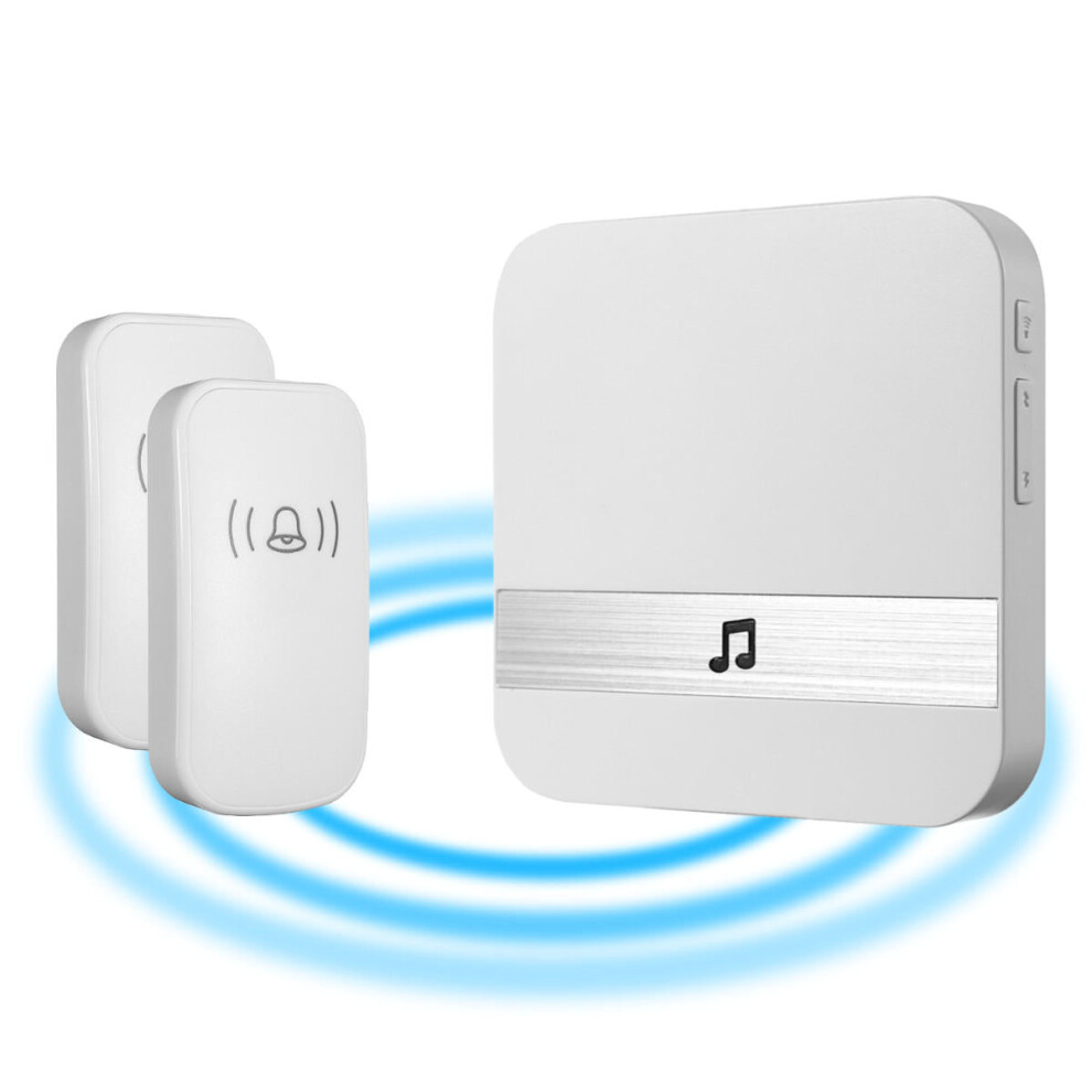 (White, Eu Plug) 300M Waterproof Led Wireless Doorbell 52 Songs Chime Door Bell Sos Eu/Us/Uk Plug 8727971648209