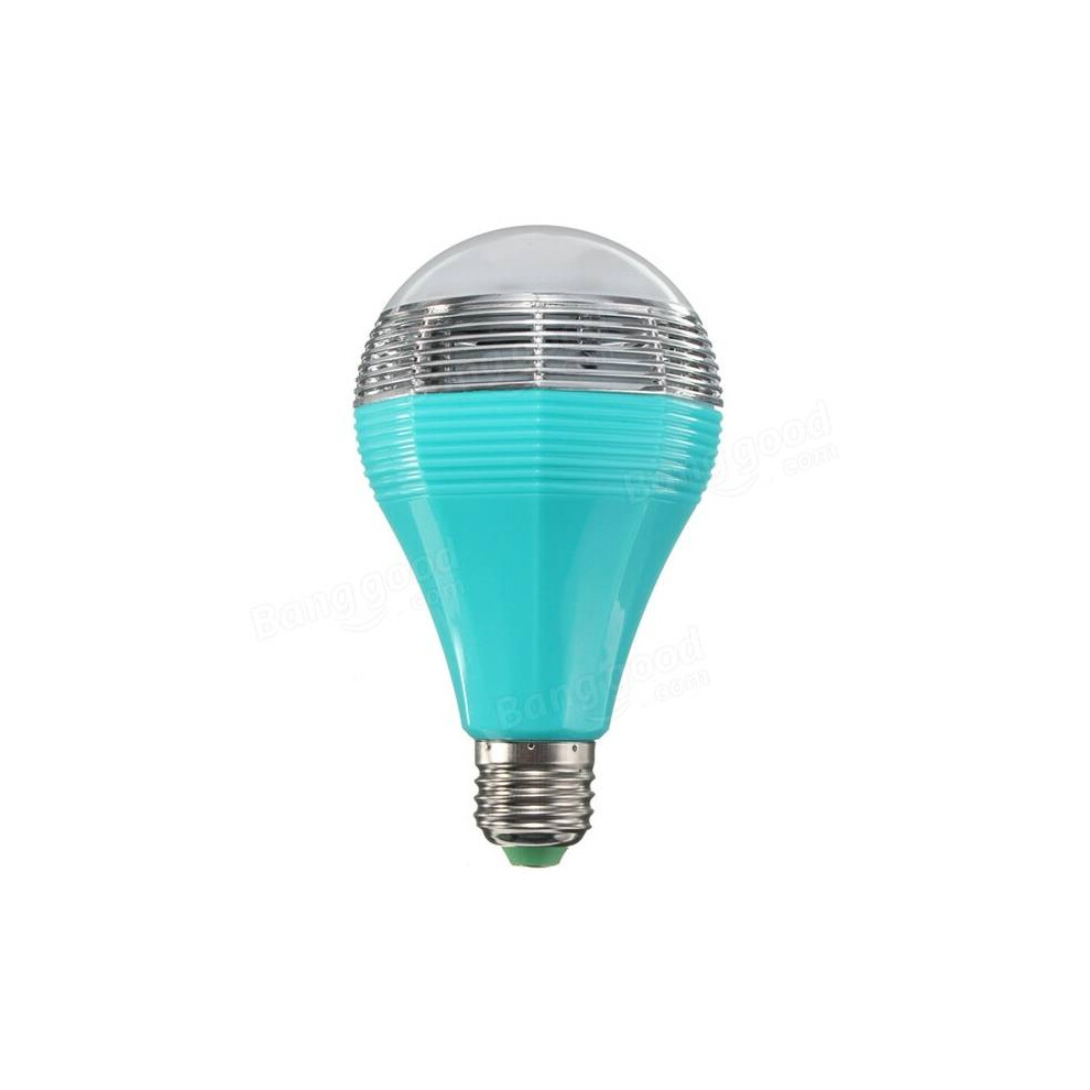 (Blue) E27/E26 Wifi Control Music Smart Audio Speaker LED Multicolor Bulb Light Lamp AC 90-264V