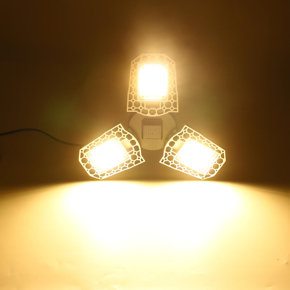 (Warm White) E27 80W SMD2835 Three-leaves LED Bulb Deformable Foldable Induction Light Sensor Garage Lamp AC100-277V-image-OPC-PGKPT7W-NEW