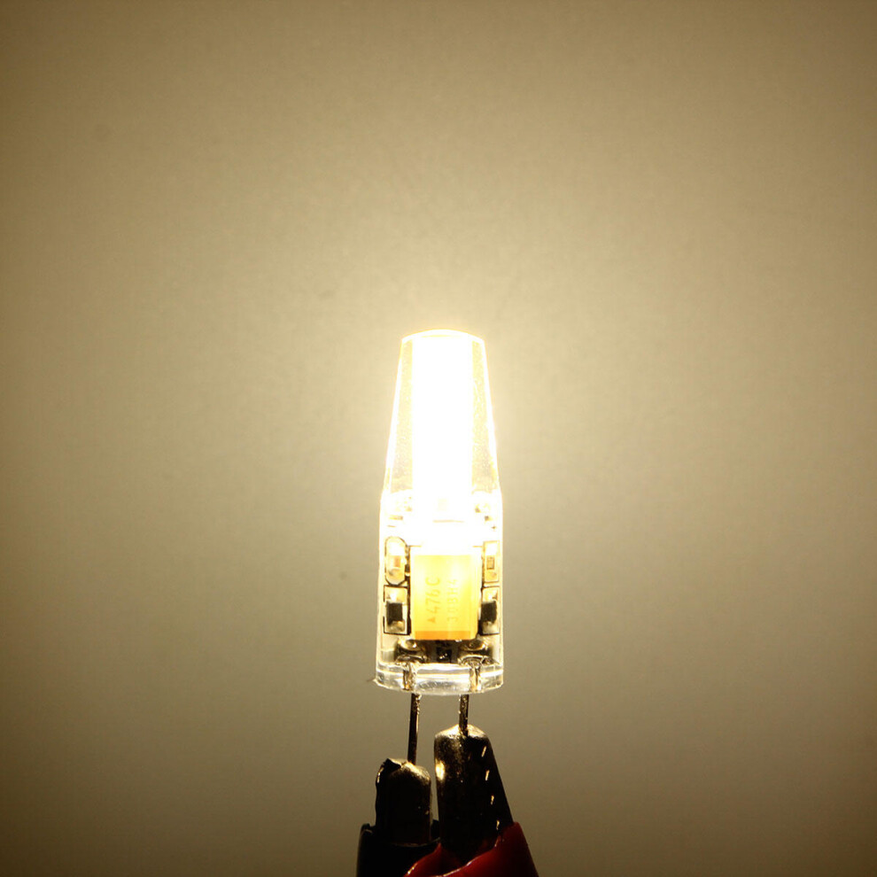 (Natural White) G4 2W COB LED Crystal Light Silicone Bulb Pure White Warm White Cold White Lamp For Home DC 12V