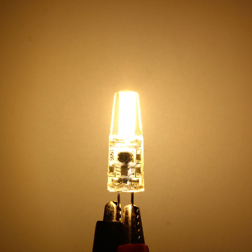 (Warm White) G4 2W COB LED Crystal Light Silicone Bulb Pure White Warm White Cold White Lamp For Home DC 12V